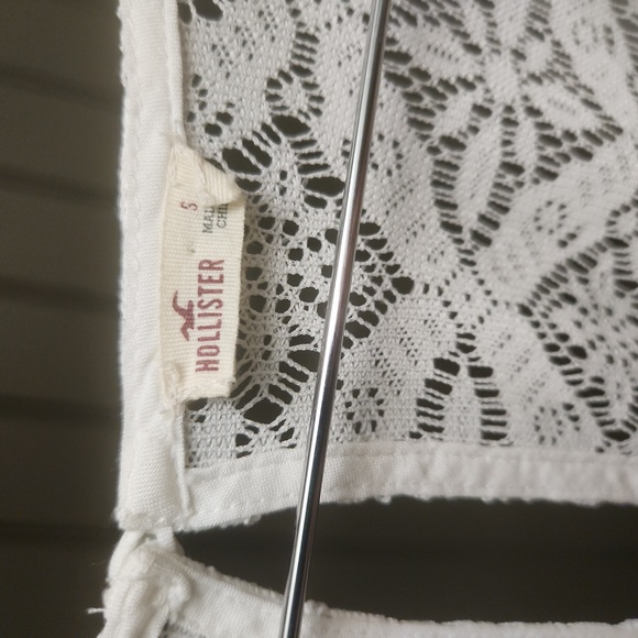 Holister lace midi dress cinch waist with lining Size Small 18 inches pit to pit - Picture 2 of 3